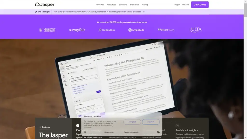 Hero Image of Jasper - AI Writer | AI Marketing Co-Pilot