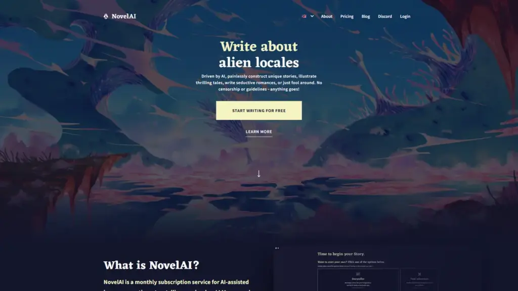 Hero Image of NovelAI - The AI Storyteller