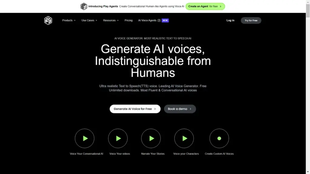Hero Image of PlayHT: AI Voice Generator & Realistic Text to Speech Online