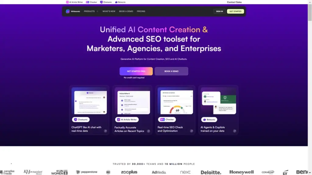 Hero Image of Writesonic - Best AI Writer, Copywriting & Paraphrasing Tool